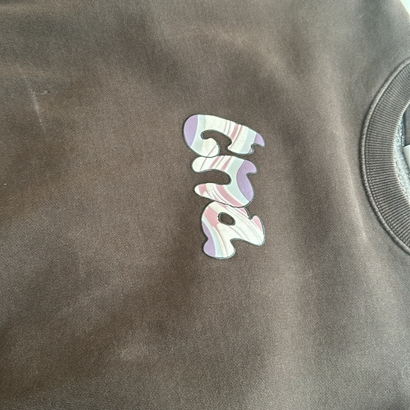 Aritzia Mocha Brown Swearer (Colorful Writing) - Picture 2 of 2